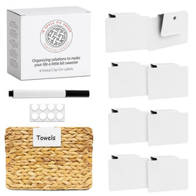 In Apple Pie durable dry-erase bin labels for quick contents updates.