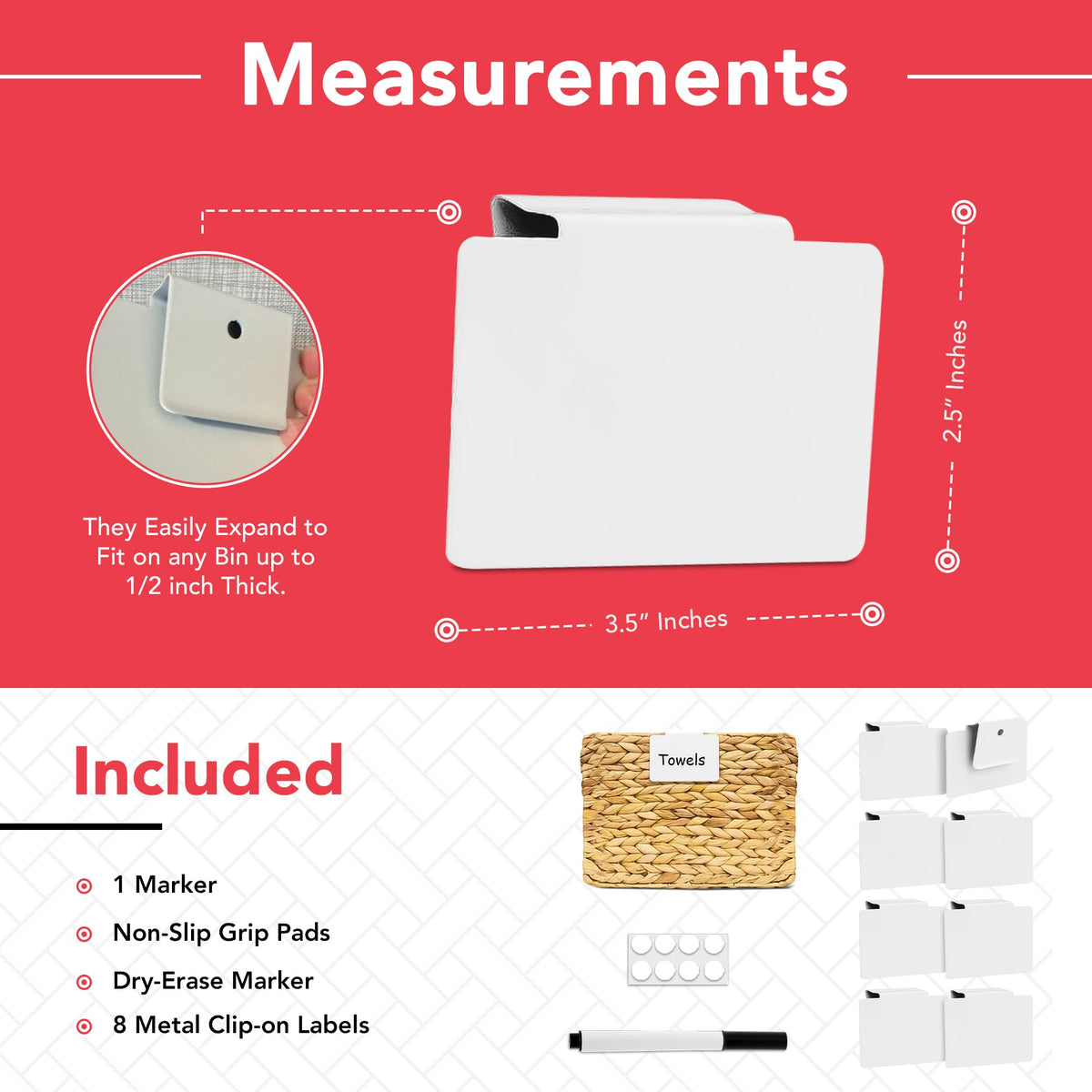 In Apple Pie non-slip pads keep labels in place on busy bins.