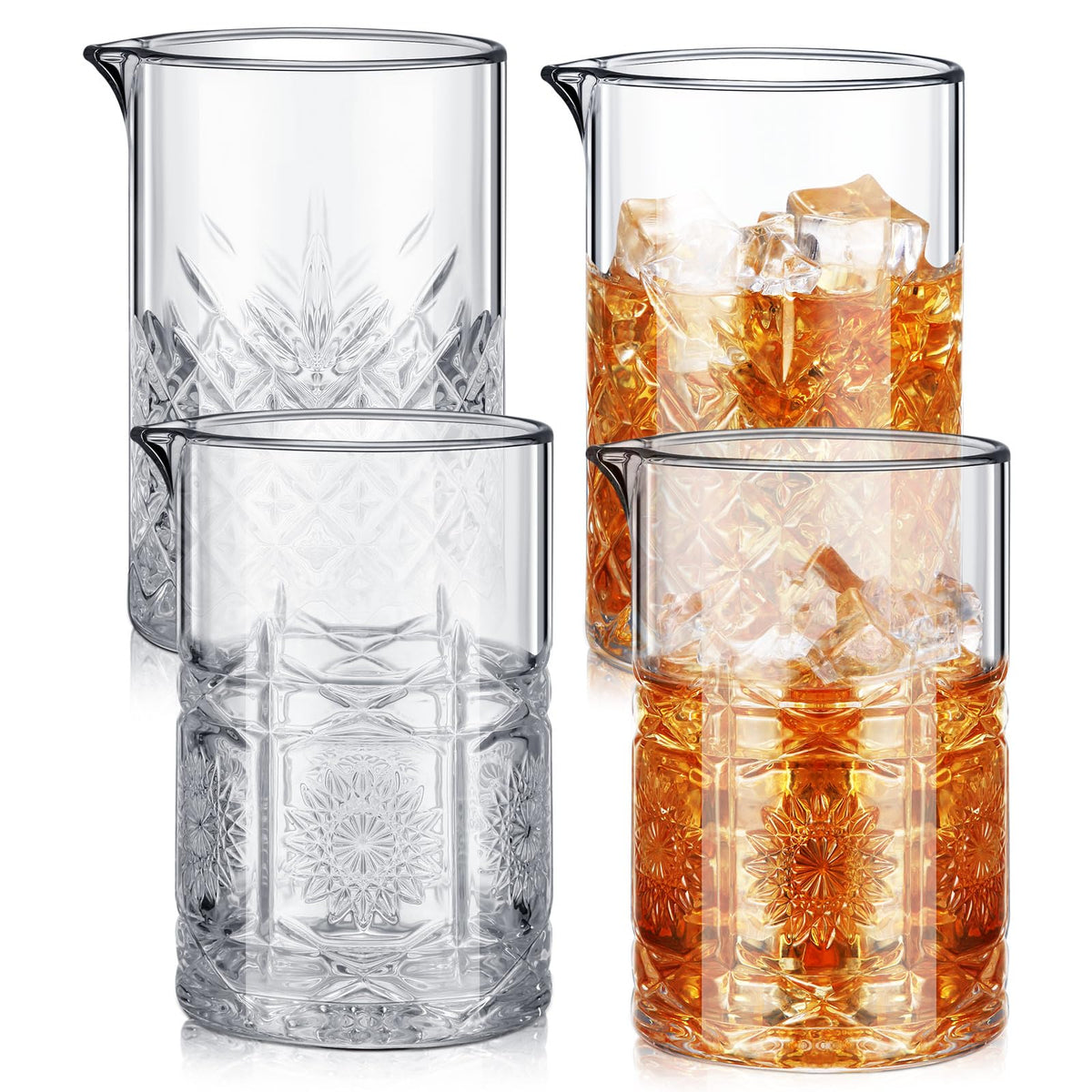 Inbagi cocktail mixing glass set with 23.67 oz capacity, ideal for entertaining at home or small venues.