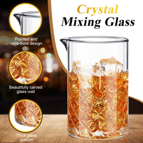 Inbagi wide-mouth design mixing glass for easy ingredient and ice loading.