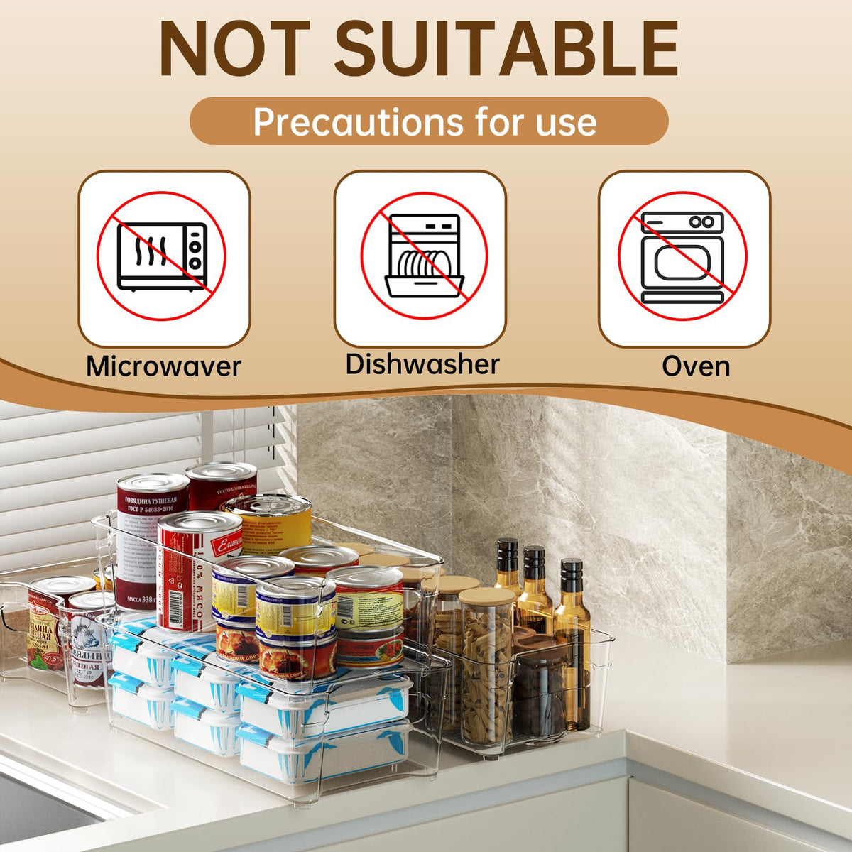 Incostar BPA-free plastic bin for clear food visibility.