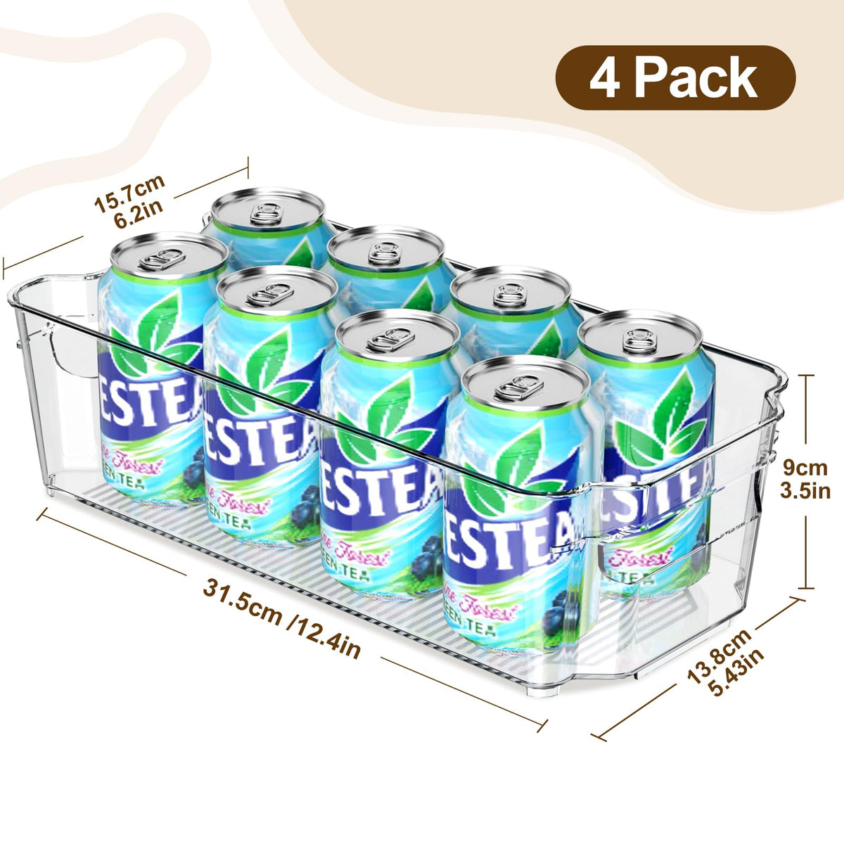 Incostar fridge bin with side handles for effortless sliding in and out.