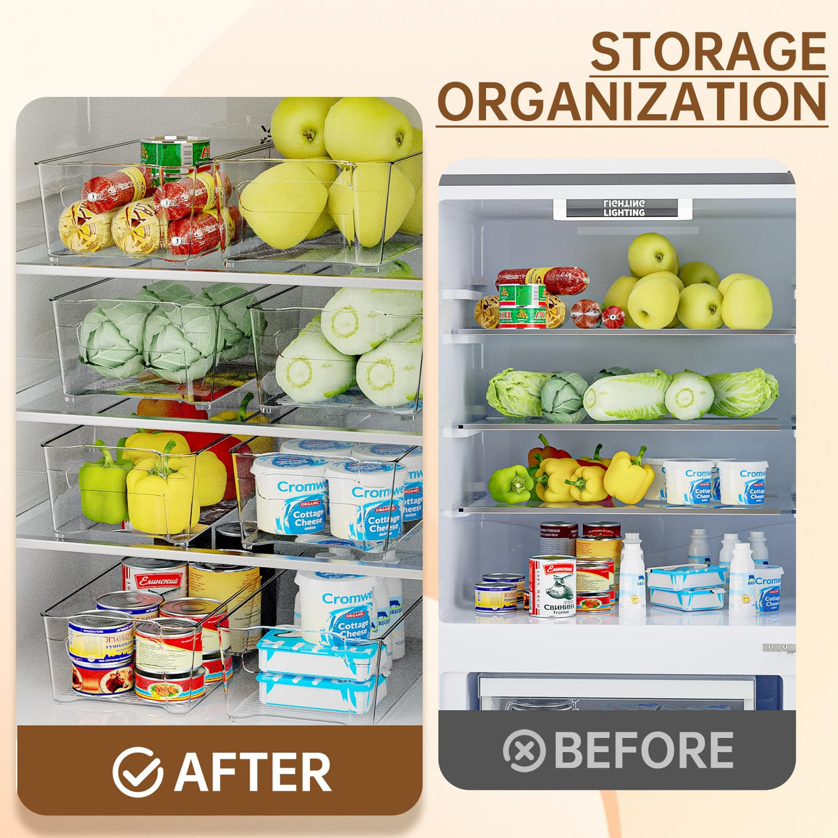 Incostar fridge-door organizer bin set for compact storage.