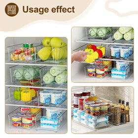 Incostar clear bins maximize fridge space and quick item identification.