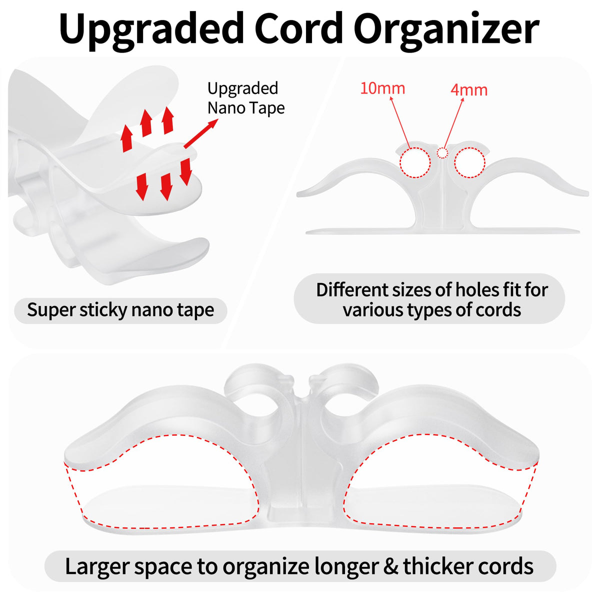 INDEMO appliance cord holder secures cables on kitchen gadgets safely.