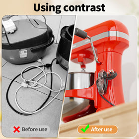 INDEMO adhesive cord organizer sticks firmly yet removable from surfaces.