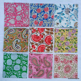 INDIANHANDICRAFTS multicolor floral pattern with natural variations.