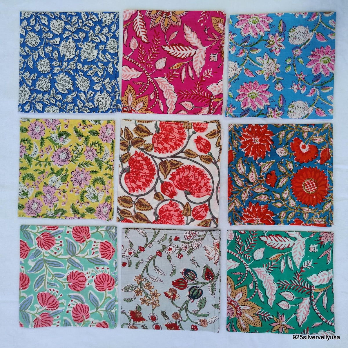 INDIANHANDICRAFTS square napkin set for versatile table settings.