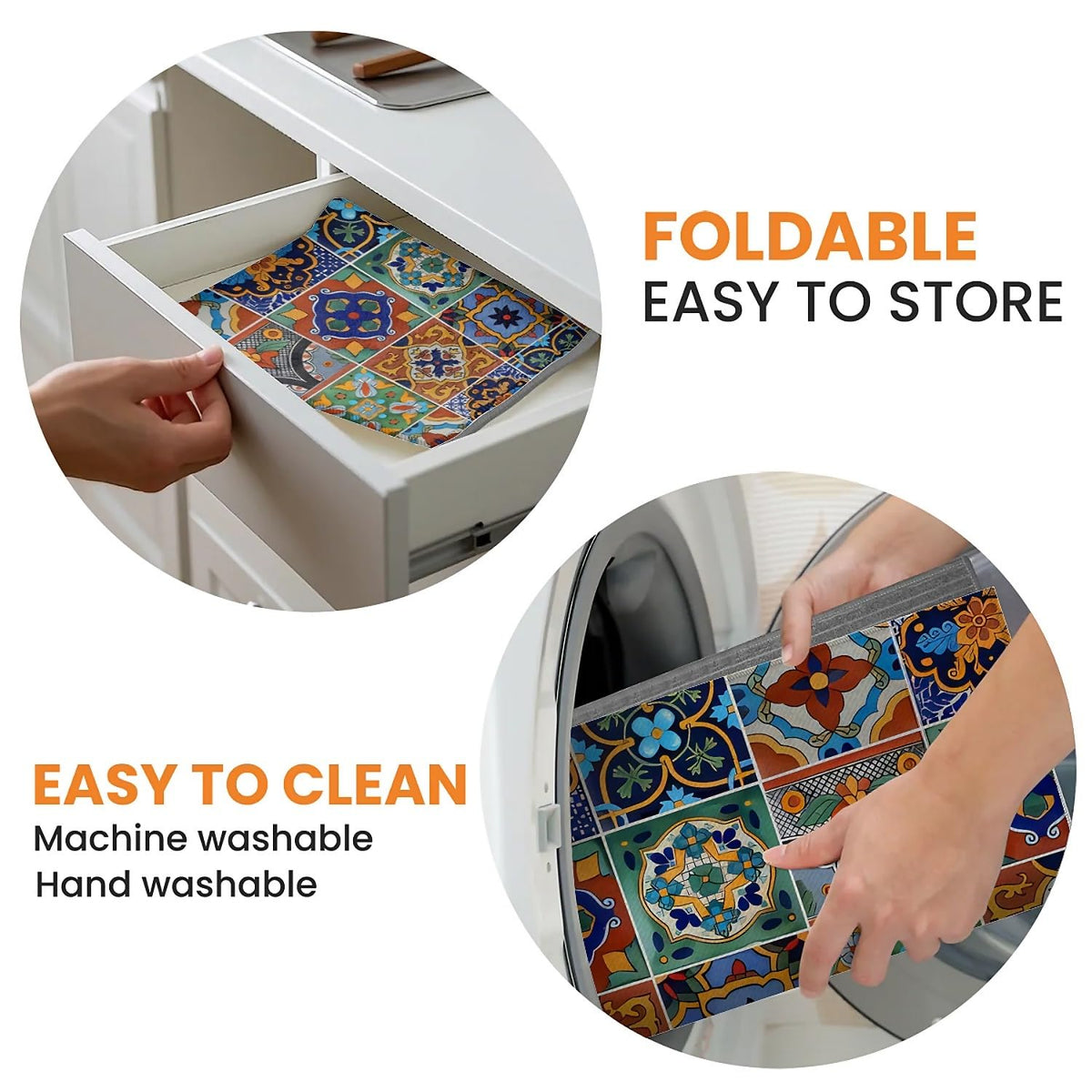 indokyeyqaz Talavera Dish Drying Mat slip-resistant microfiber for quick water pickup.