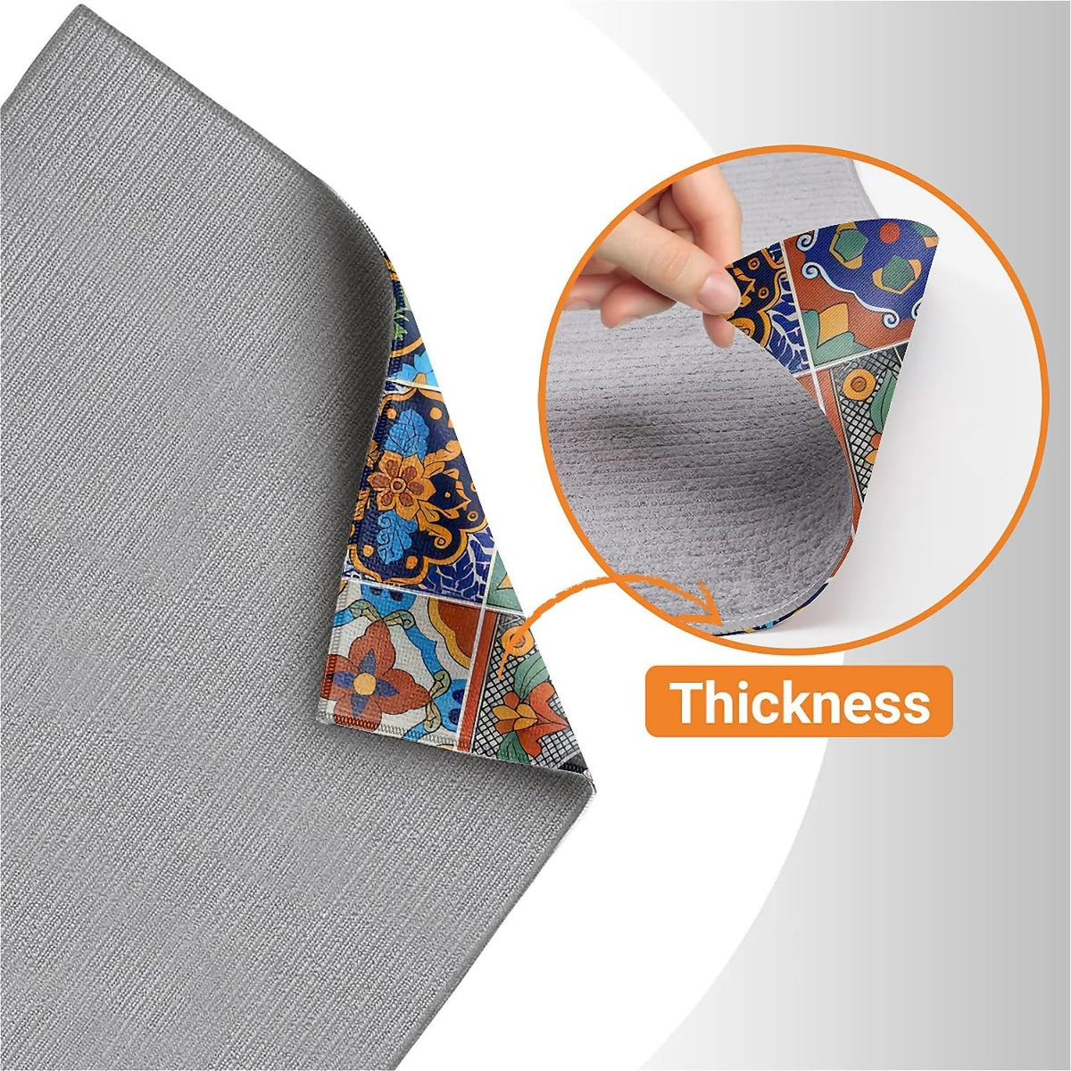 indokyeyqaz Talavera Dish Drying Mat under sink rack demonstrates added versatility with pattern.
