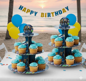 IndoTribe gaming party décor enhances dessert table appeal