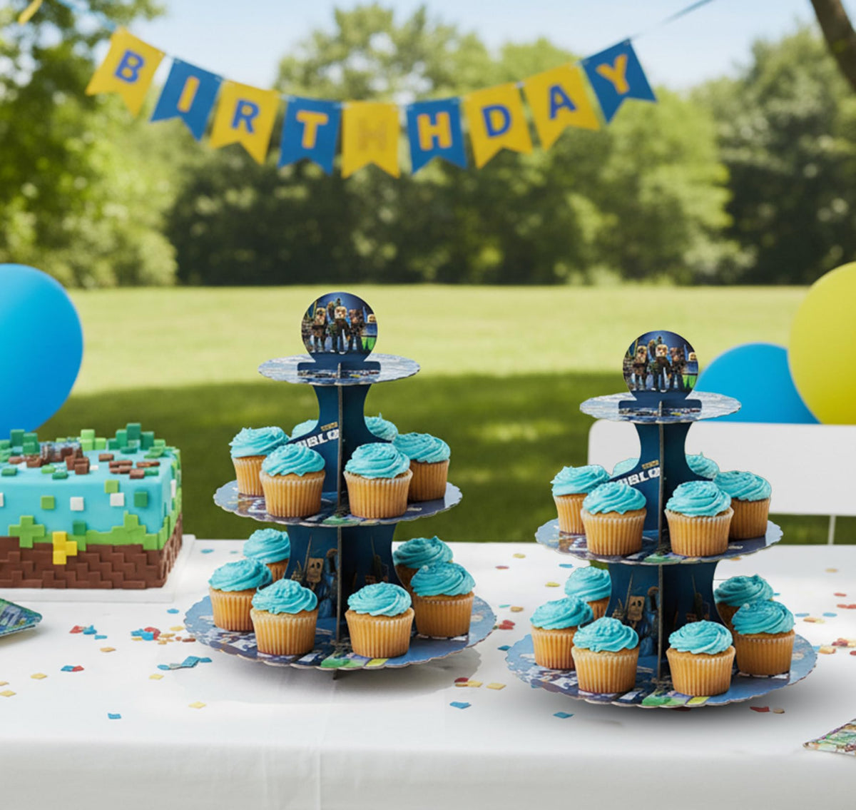 IndoTribe pixel game design dessert display adds gamer vibes to parties