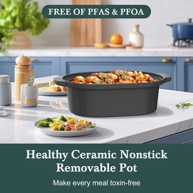 INDY VAC easy-clean enamel surface resists stains for quick cleanup after meals.