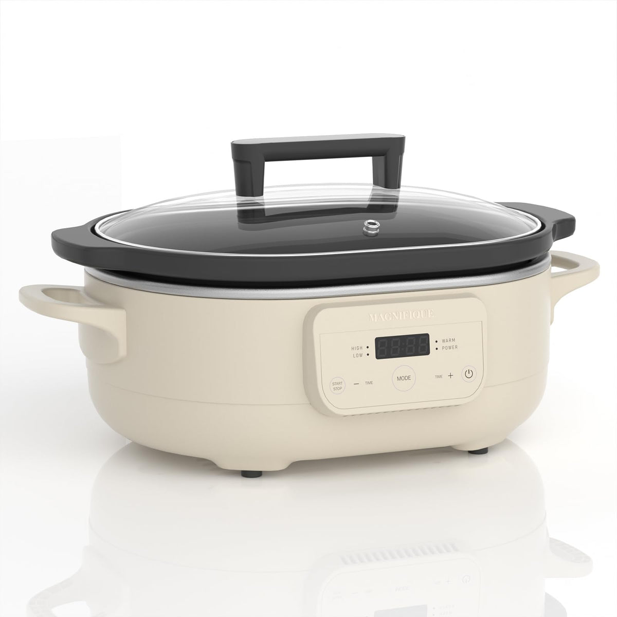 INDY VAC Magnifique 6QT slow cooker control panel for flexible timing.