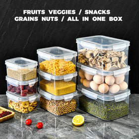 INEDRIMS BPA-free plastic keeps food safe in fridge, freezer, and microwave (lid removed).