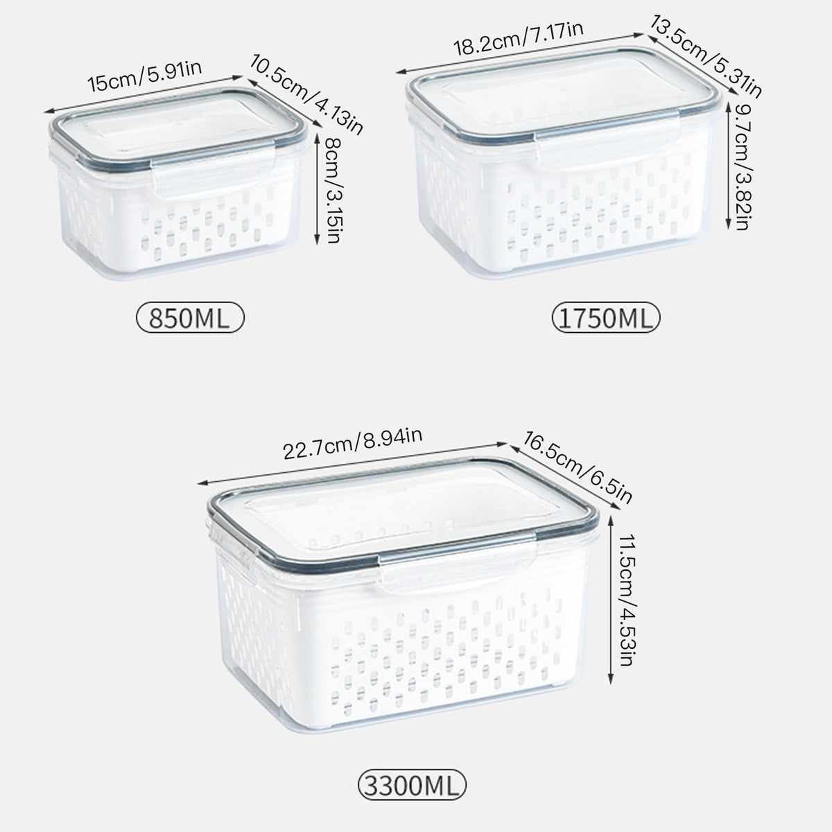 INEDRIMS 1750ml container ideal for larger salad batches and meal prep.