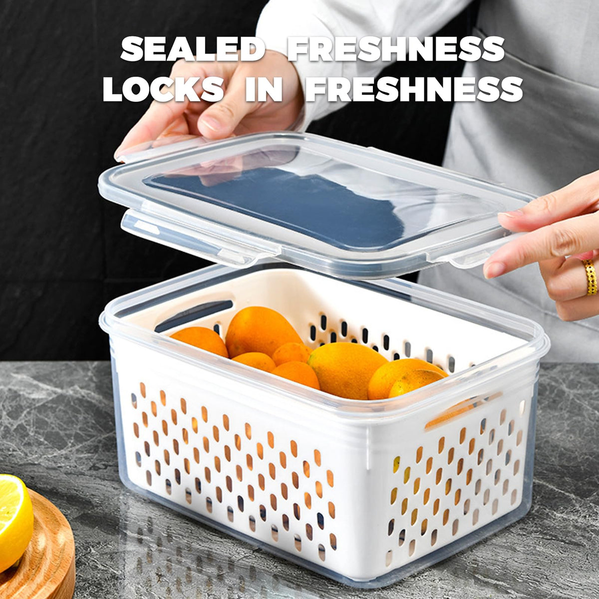 INEDRIMS 3300ml container stores big quantities of produce efficiently and neatly.