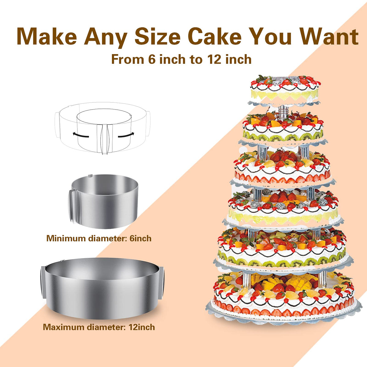 iNeibo BPA-free 6 inch insert supports safe, stable cake bases during assembly.