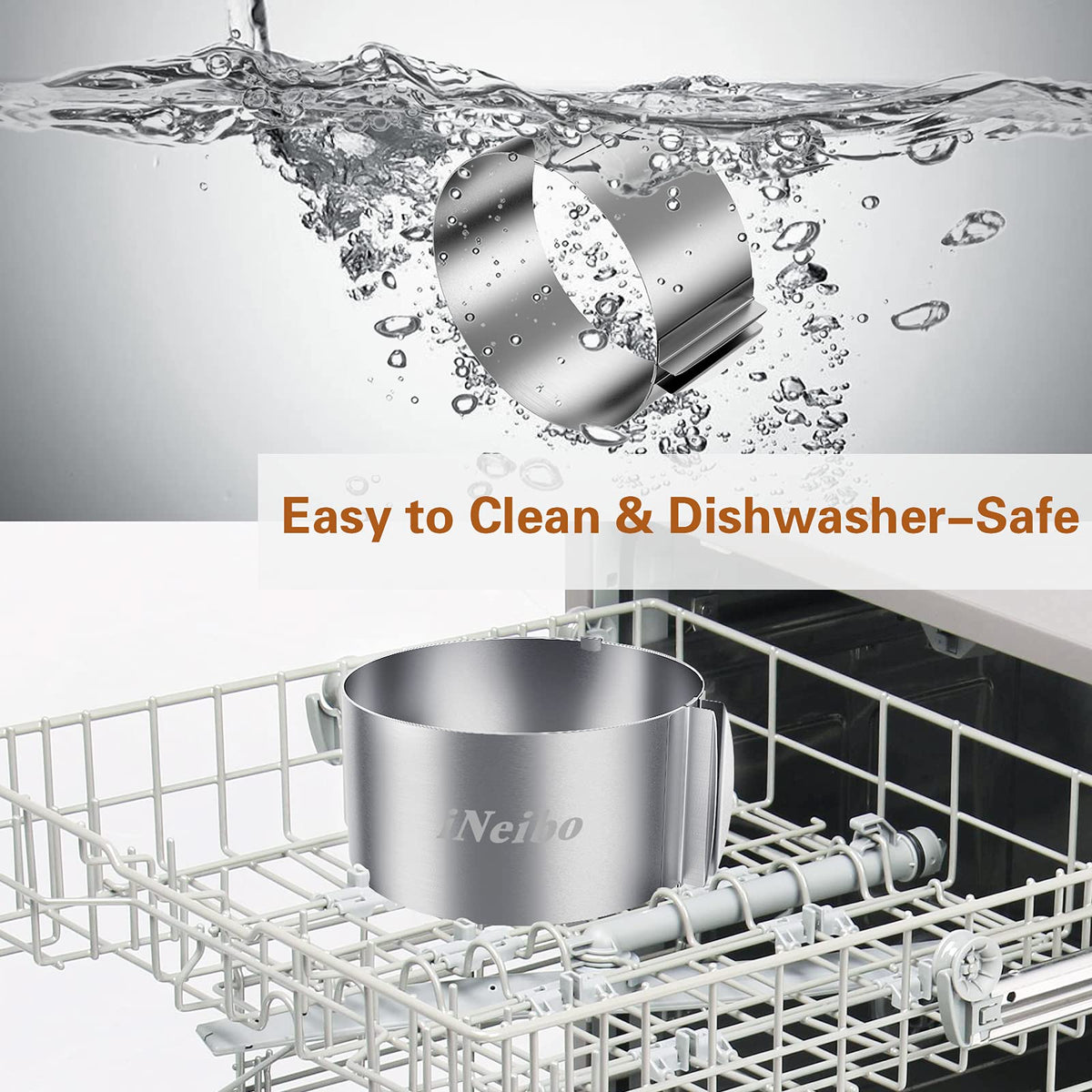 iNeibo stainless steel pastry ring showcases durable, rust-resistant construction.