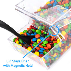 IneVibe acrylic bulk container with scoop enables self-serve snack stations.