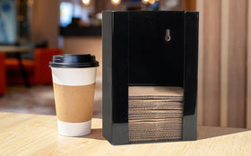 Inevibe coffee sleeve holder 75-clutch capacity supports bulk storage in busy spaces.