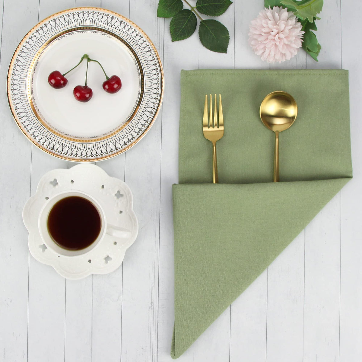 INFEI olive green napkins ideal for events and gatherings