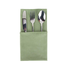 INFEI olive green napkins stacked for events and family dinners
