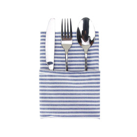 INFEI 12-piece blue striped napkins pair in packaging for easy restocking
