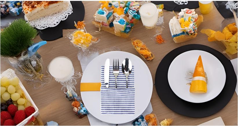INFEI blue striped napkins suitable for restaurant service and events