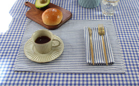 INFEI blue striped napkins are washable and reusable for home meals