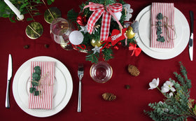 INFEI wedding reception napkins red on table setting