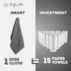 Infinitee Xclusives value-pack 4-pack dishcloths offer practical kitchen solutions without sacrificing quality.