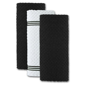 Infinitee Xclusives easy-care towels dry dishes and hands efficiently.