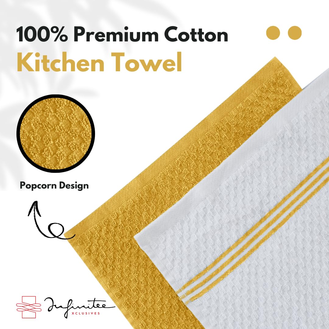 Infinitee Xclusives kitchen drying towels set in radiant yellow