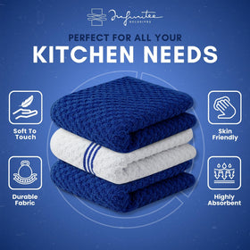 Infinitee Xclusives towels displayed on a counter ready for drying hands and dishes.