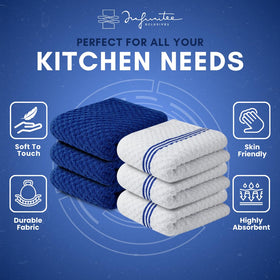 Infinitee Xclusives machine-washable towels; easy care for busy kitchens.