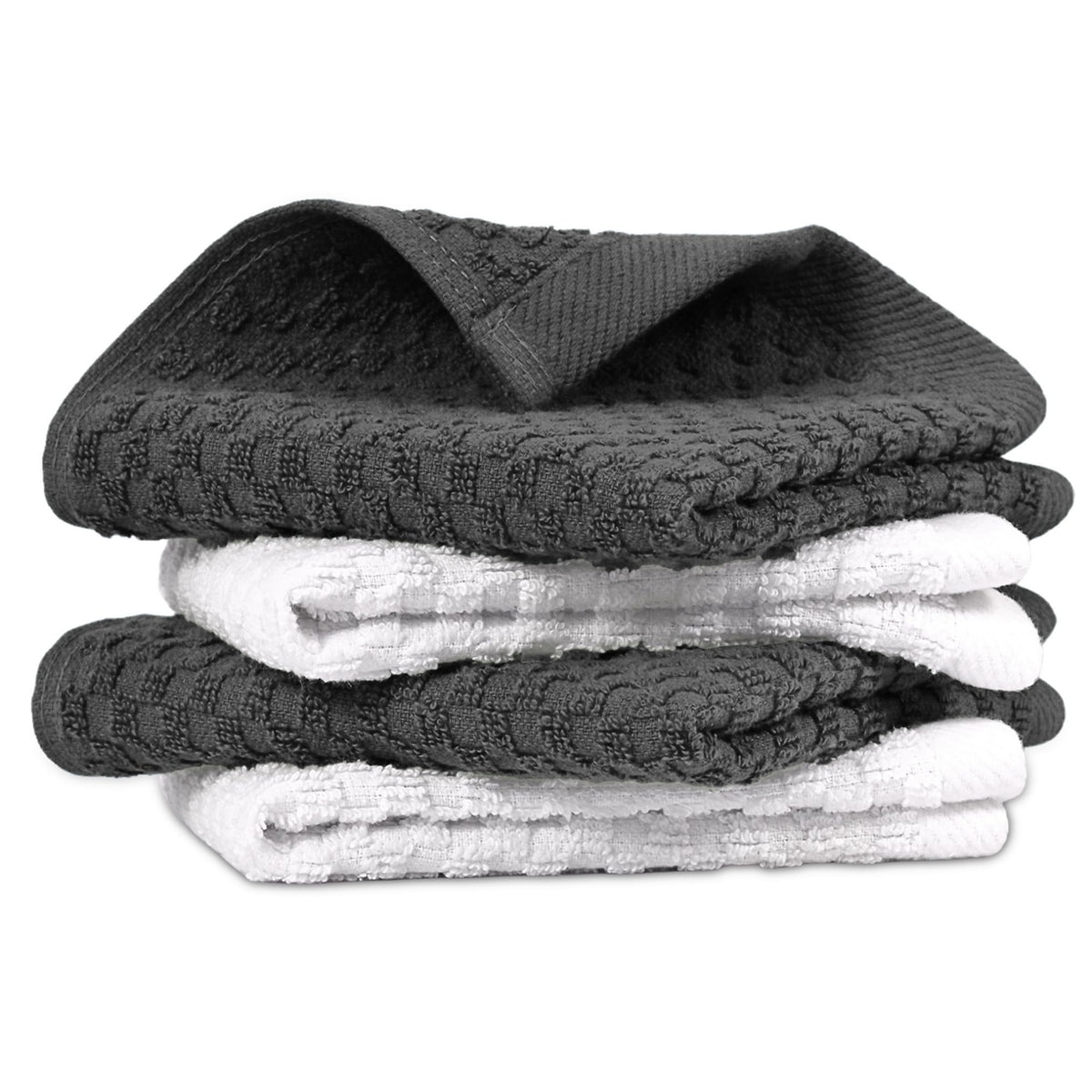 Infinitee Xclusives premium dish cloth in grey 12x12, a soft, absorbent kitchen essential.