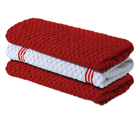 Infinitee Xclusives premium kitchen towels 3-pack 15x25 ready for dish drying.