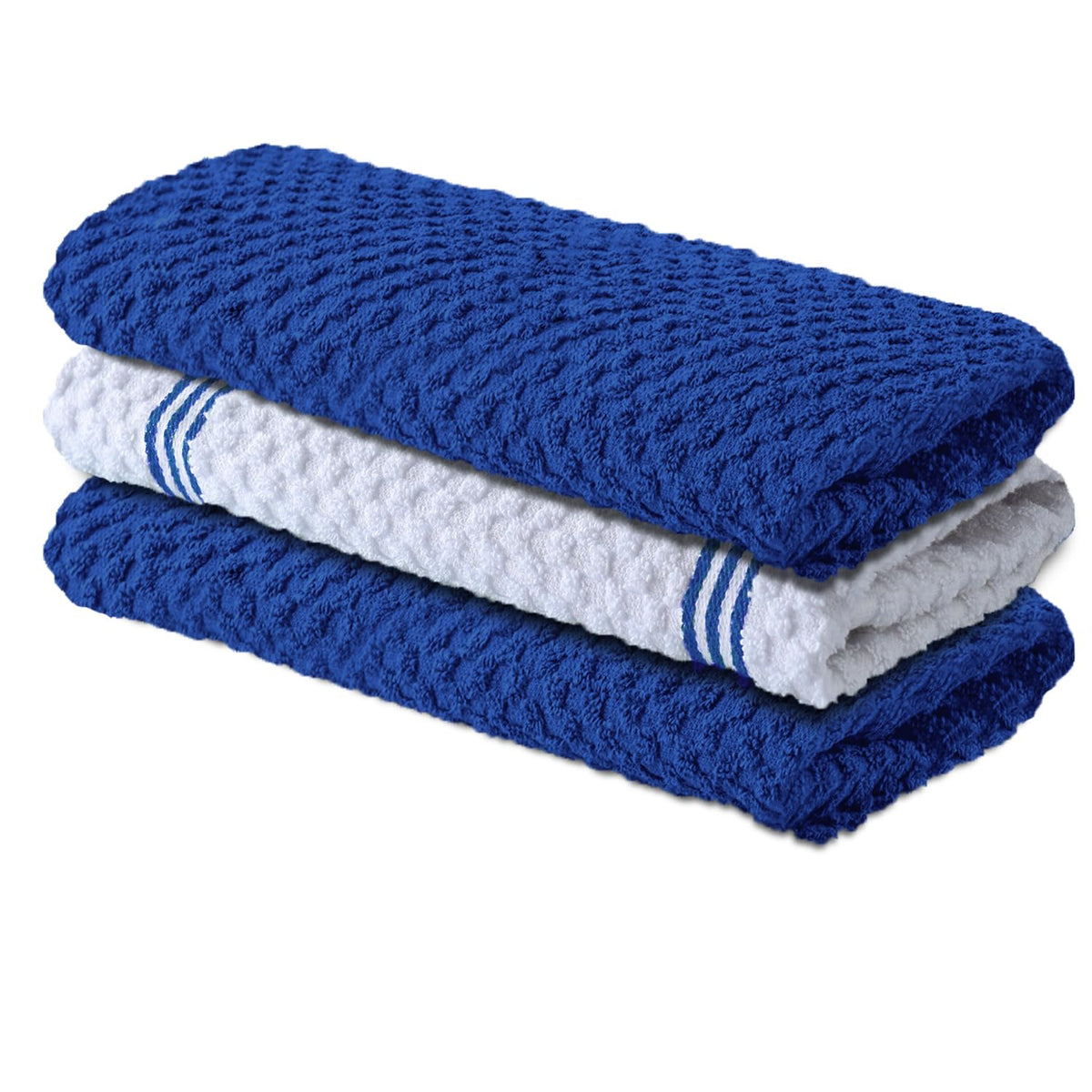 Infinitee Xclusives premium kitchen towels absorb moisture quickly for fast dish drying.
