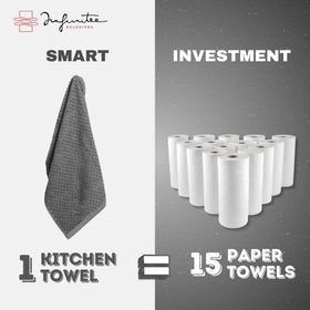 Machine washable Infinitee Xclusives towels with care instructions visible