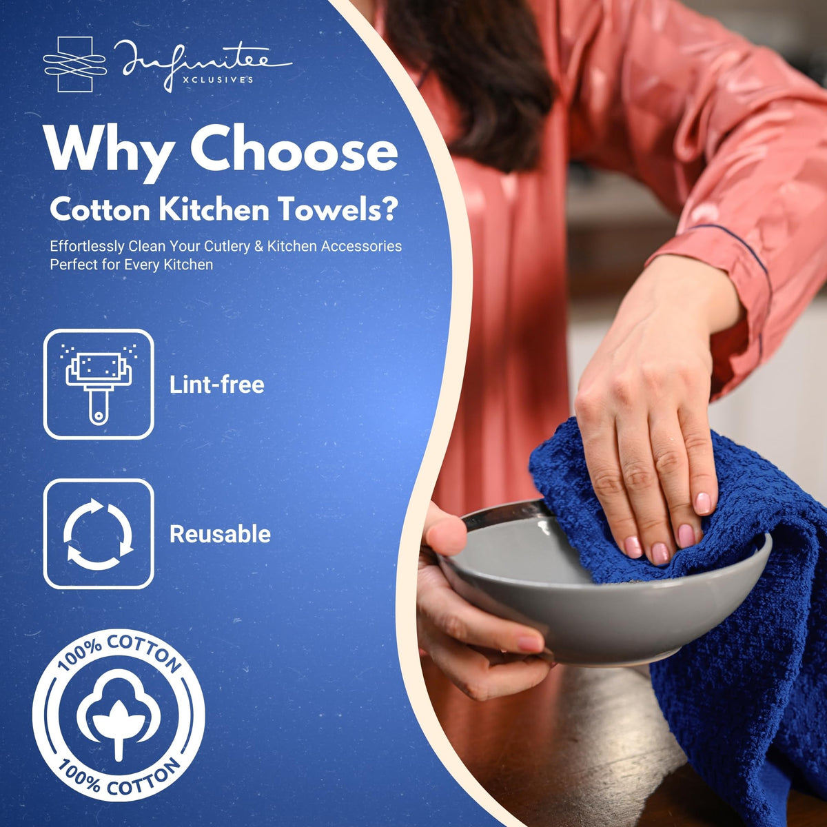 Infinitee Xclusives terry towels with dobby weave feel ultra-soft and plush.