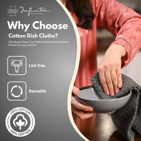 Infinitee Xclusives terry dishcloth 100-percent cotton highlights plush feel and quick-drying performance.