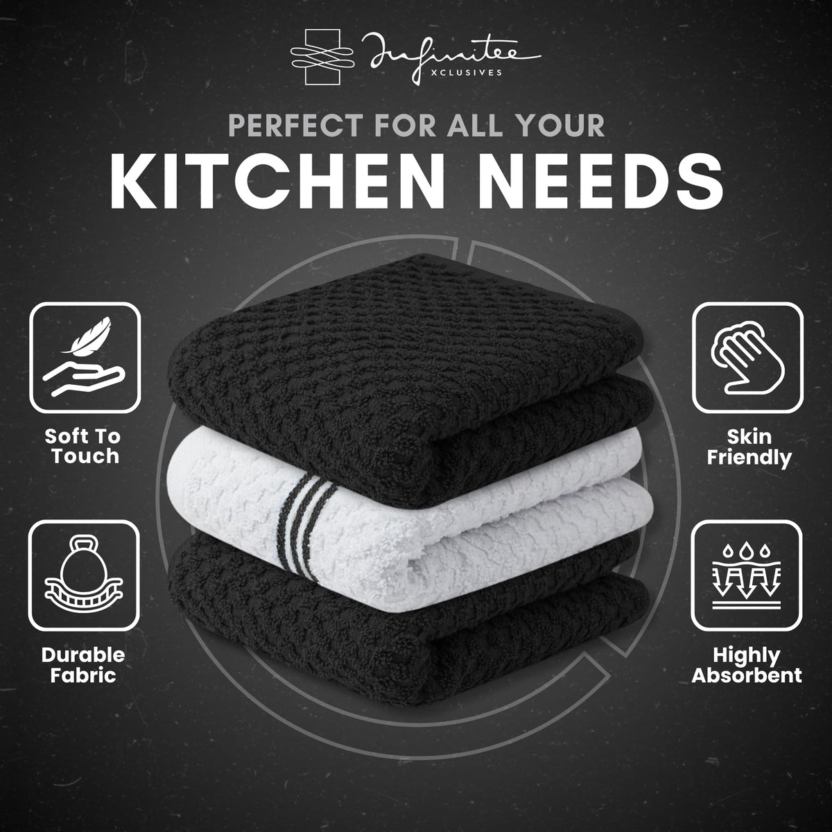 Infinitee Xclusives value pack of three towels for versatile home cleaning.