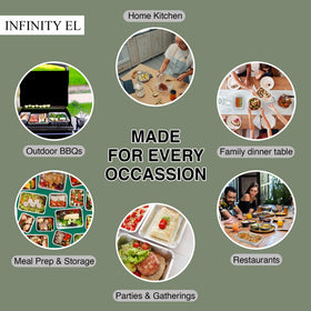 Infinity EL oven-to-table pan keeps meals warm during service.