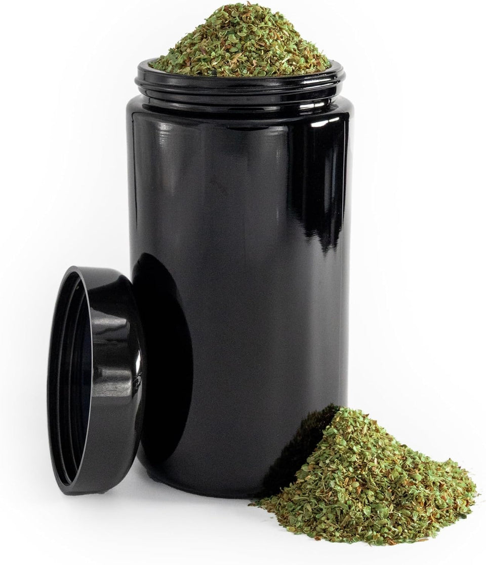 Infinity Jars 500ml airtight UV glass jar protects freshness and aroma.