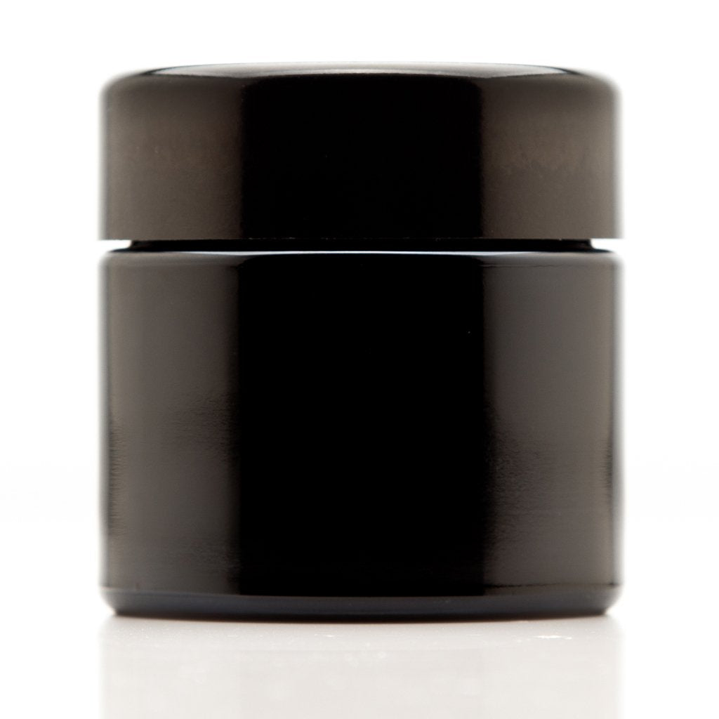 Infinity Jars Classic Black 100 ml jar with UV protection preserves aroma.
