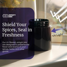 Infinity Jars multi-use storage 250ml jar suitable for dry goods and small items.