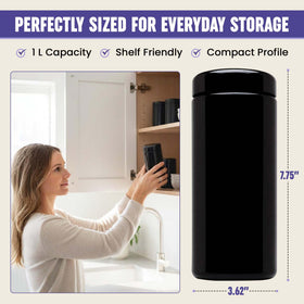 Infinity Jars travel-ready container keeps freshness on the go.