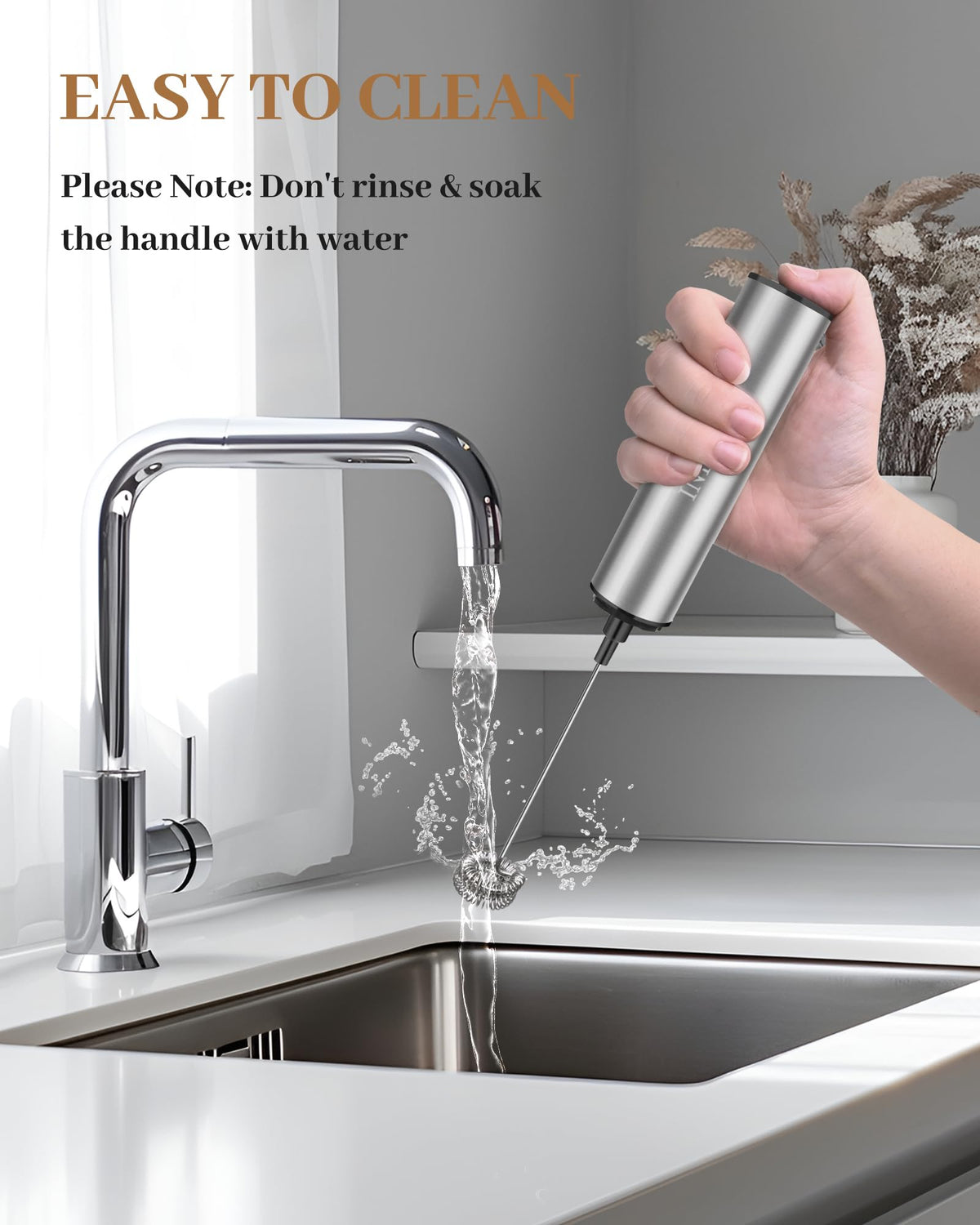 INFOOD Milk Frother portable design for home, office, or travel.