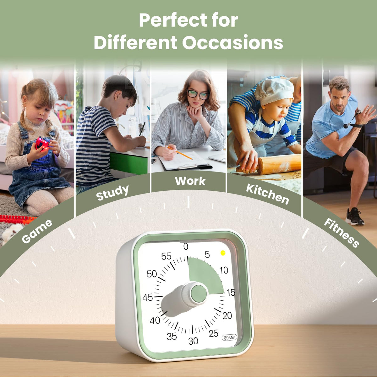 InfPokid portable timer fits on desks for flexible time management.